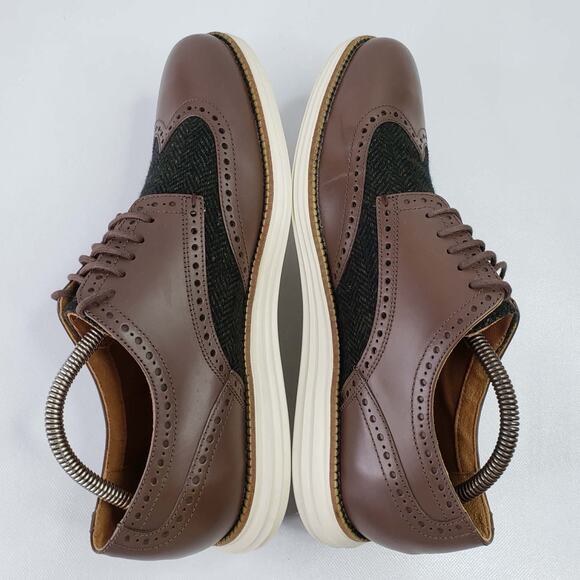 Cole Haan Mens Grand OS Leather Wingtip Oxfords Shoes 10 M Lug Sole Preppy main image 9